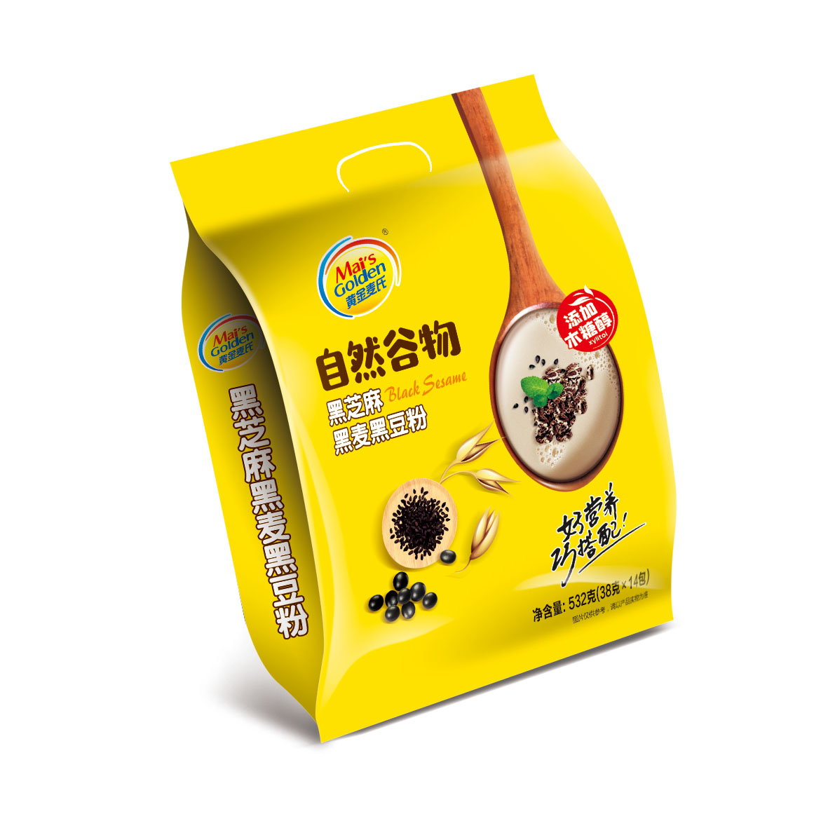 532克黄金麦氏自然谷物黑芝麻黑麦黑豆粉
