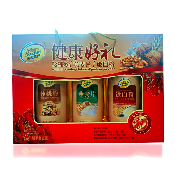 684克黄金麦氏健康好礼核桃粉/燕麦片/蛋白粉（礼盒）
