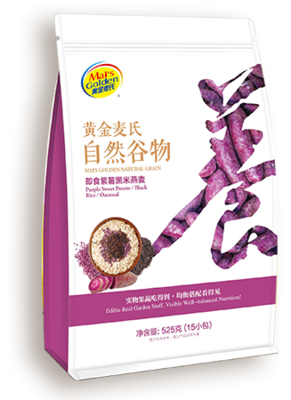525克黄金麦氏自然谷物即食紫薯黑米燕麦片